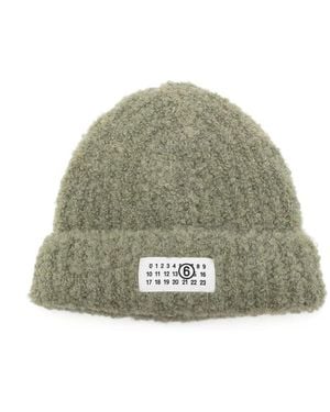 MM6 by Maison Margiela Logo-Patch Beanie Hat - Green