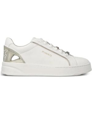 Pinko Trainers With Metallic Detailing - White