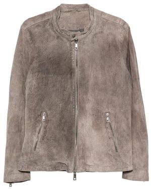 Giorgio Brato Zip-Up Suede Jacket - Brown