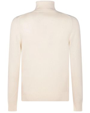 Malo Turtleneck Ribbed-Hem Jumper - White