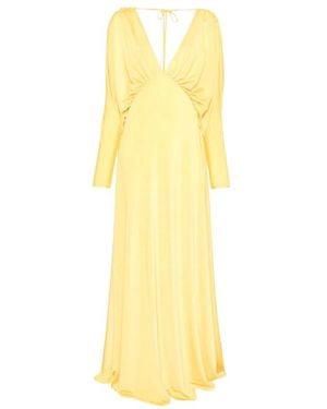 Raquel Diniz V-Neck Dress With Long Sleeves - Yellow
