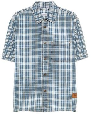 Burberry Check Short-Sleeve Shirt - Blue