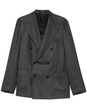 Tagliatore Double-Breasted Peak-Lapel Blazer - Black