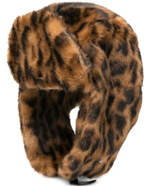 Bellerose Epka Leopard-Print Trapper Hat - Brown
