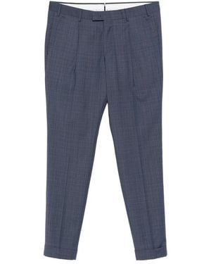 PT Torino Check-Pattern Pleated Trousers - Blue