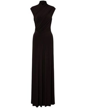 Alberta Ferretti Stretch Long Dress - Black