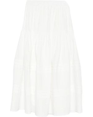 JC Sophie Luxor Elasticated Tiered Maxi Skirt - White