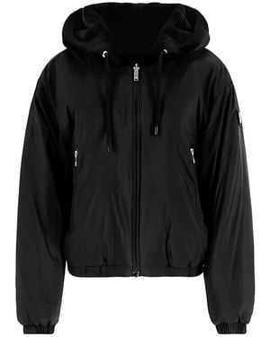 Moose Knuckles Hooded Zip-Front Bomber Jacket - Black