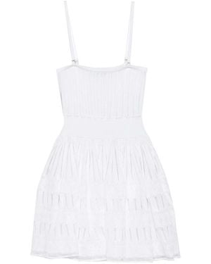 Alaïa Crinoline Open-Knit Mini Dress - White