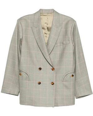 Blazé Milano Check Double-Breasted Jacket - Grey