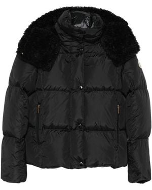Moncler Quilted Faux-Fur Trimmed Jacket - Black