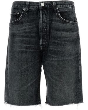 Agolde Anson Buttoned Shorts - Black