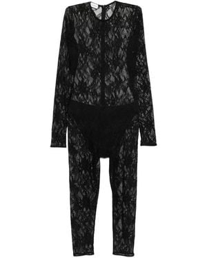 ANDAMANE Sheila Floral-Lace Jumpsuit - Black