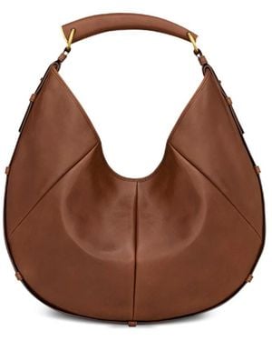 Saint Laurent Medium Mombasa Leather Bucket Bag - Brown
