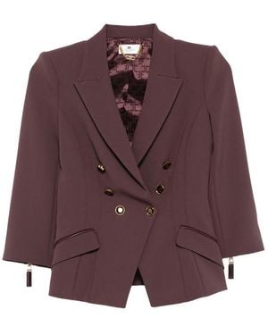 Elisabetta Franchi Double-Breasted Jacket - Purple