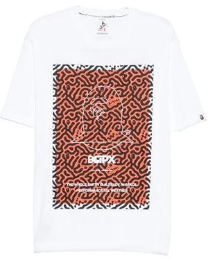 A Bathing Ape Graphic-Print Drawstring T-Shirt - Red