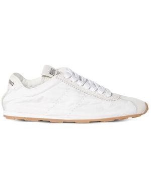 Miu Miu Plume Lace-Up Sneakers - White