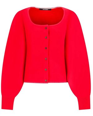 Jacquemus The Tempo Scoop-Neck Cardigan - Red
