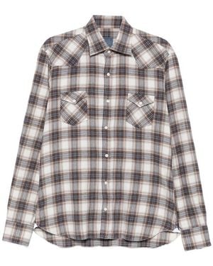 Barba Napoli Check Western Shirt - White