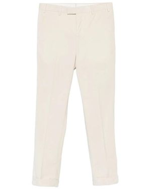 PT Torino Corduroy-Textured Straight-Leg Trousers - Natural