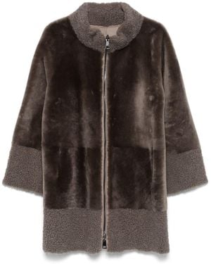 Suprema Shearling Coat - Brown