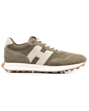Hogan Logo-Patch Trainers - Natural