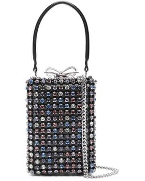 Self-Portrait Micro Crystal-Embellished Tote Bag - Black