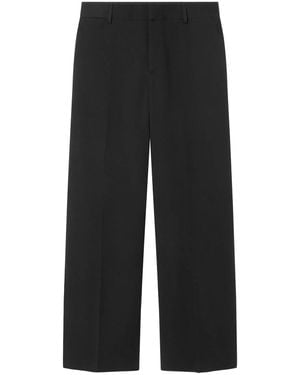 Versace Wide-Leg Virgin-Wool Trousers - Black