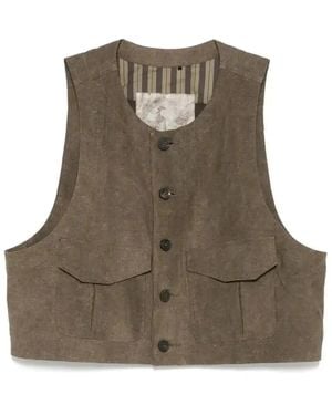 Ziggy Chen Crew-Neck Waistcoat - Green