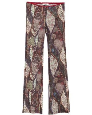 Siedres Floral-Pattern Flared Trousers - Grey