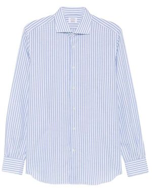 Mazzarelli Vertical-Stripe Shirt - Blue