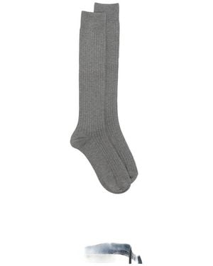 ANT45 Urbana Long Ribbed-Knit Knee-High Socks - Gray
