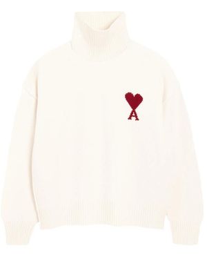 Ami Paris Neutrals Jumpers & Knitwear - White