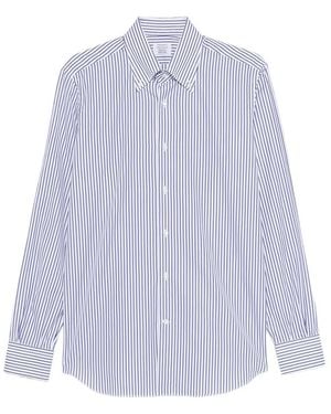 Mazzarelli Striped Button-Down Shirt - Purple