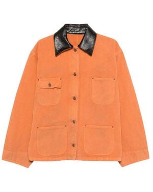 Prada Patch-Pocket Collared Jacket - Orange