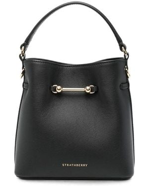 Strathberry Mini Corda Bucket Leather Tote Bag - Black
