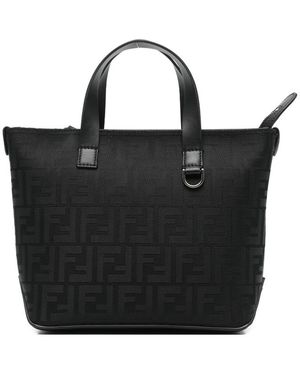 Fendi Monogram-Pattern Tote Bag - Black