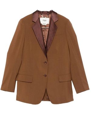 【関税&送料込】Fendi Mud Wool Blend Blazer Fendi Blazers, sport coats and suit jackets for Women