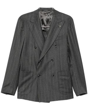 Tagliatore Stripe-Pattern Double-Breasted Suit - Gray