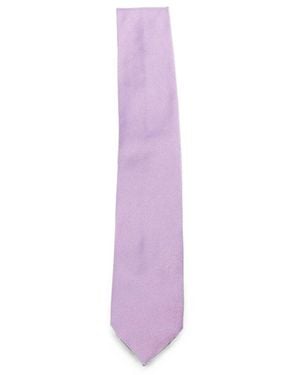 Tom Ford Logo-Patch Tie - Purple