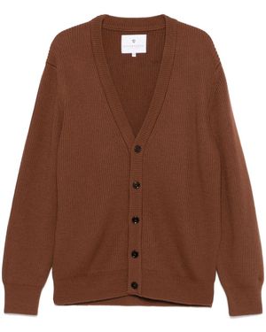 Seven Gauge Wool Cardigan - Brown