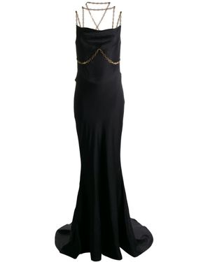 Versace Chain Link Evening Dress - Black