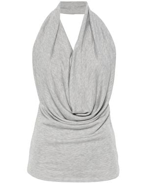 AYA MUSE Draped Halterneck Top - Grey