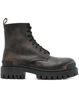 Balenciaga Distressed Boots - Black