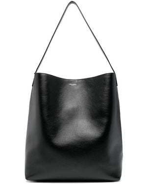 Saint Laurent Hobo Leather Tote Bag - Black