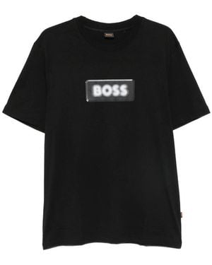 BOSS Logo-Print T-Shirt - Black