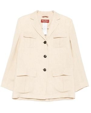 Max Mara Buttoned Jacket - Natural