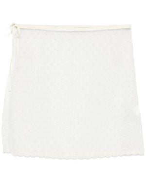 DUNST Dotted Lace Skirt - White