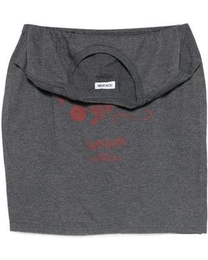 Facon Jacmin Elasticated-Waistband Mini Skirt - Grey