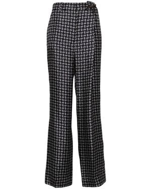 Prada High-Waist Twill Trousers - Grey